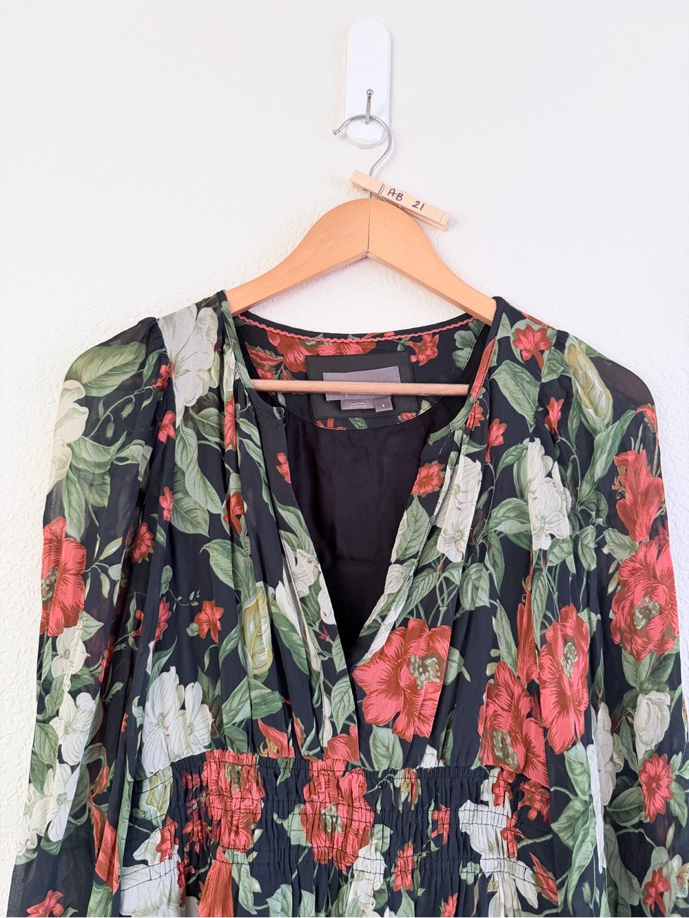 Anthropologie Somerset dress in Black Floral size small - Picture 4 of 15